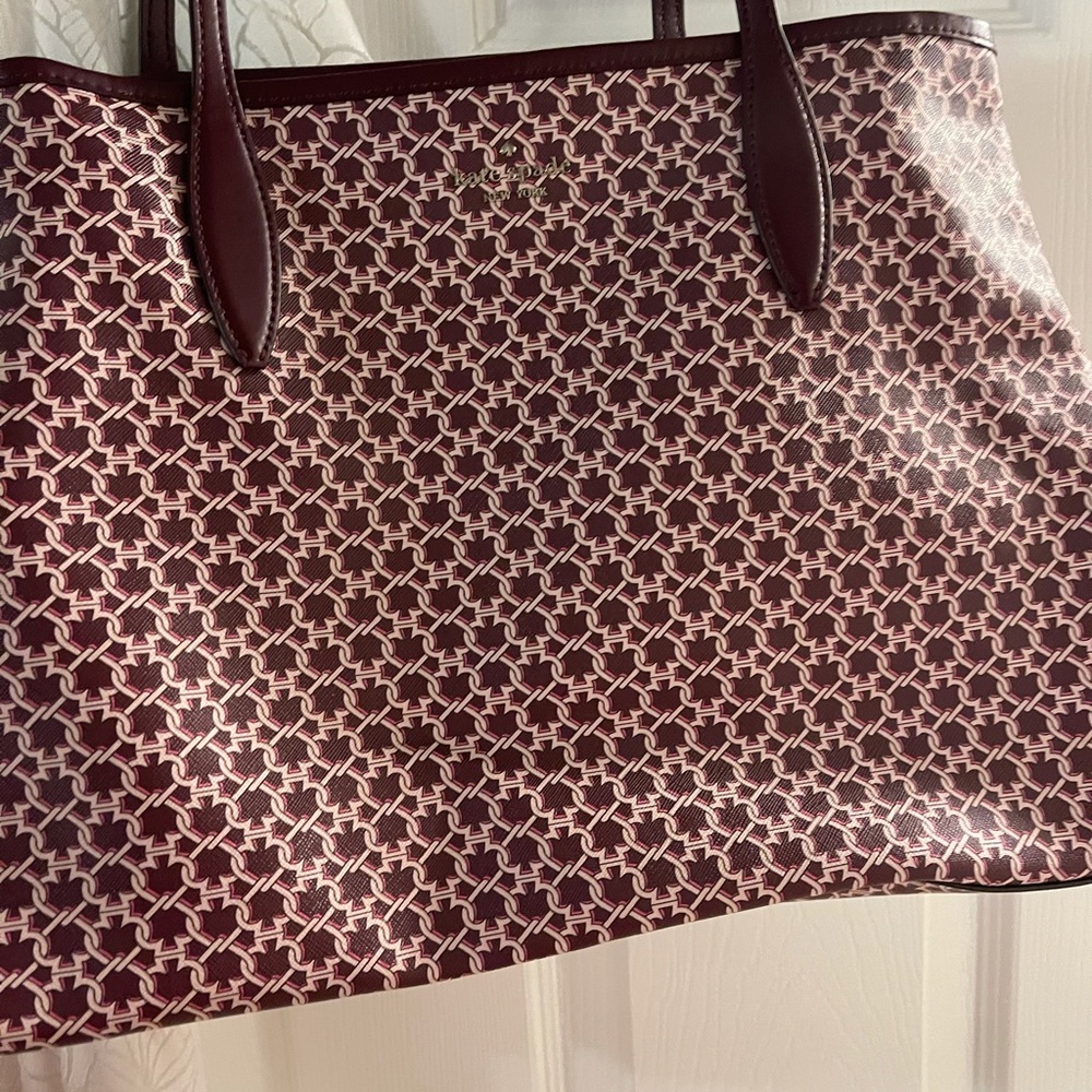 Kate Spade Burgundy and Pink Tote Bag